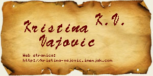 Kristina Vajović vizit kartica